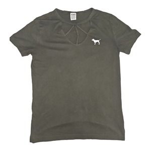 Victoria's Secret Shirt XS Women's Short Sleeve Green Casual Graphic Print